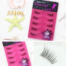 일본 인조 속눈썹 다이아몬드래쉬 시리즈 미용 용품, 1개, 55106 가는털 반절모
