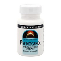 [Source Naturals] 소스 내추럴스 피크노제놀 앤 그레이프 시드 추출물 50 mg 30 타블렛, ONE COLOR