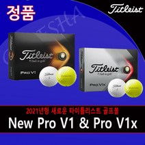 2021년형 타이틀리스트 pro v1 v1x 새로운 골프공 골프볼 골프선물 골프공, 포장함, 화이트