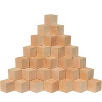 1.5 Inch Wooden Cubes Bag of 24 Unfinished Blank Square Wood Birch Blocks for Painting and Decorat, Pack of 24, Natural Wood