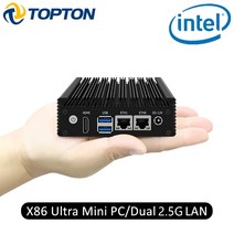 산업용 컴퓨터 PC topton x86 팬리스 미니 j4125 j4105 쿼드 코어 2x i226-v 2.5g nics 방화벽 nvme 2xusb3.0 소프트 라우터, 셀러론 j4125, 우리를, 4GB DDR4 128GB NVMe