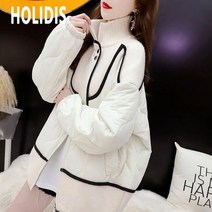 HOLIDIS 빅사이즈 100kg 여성 가을 겨울 도톰 스웨터 패딩 패치 야상 가디건 패션 하이넥 집업 자켓 코트