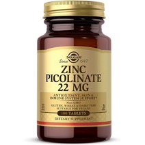 솔가 아연 아연제 22mg 100정 x 1통 Zinc Picolinate