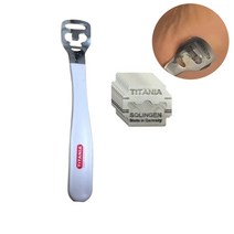 [소공원] 티타니아 콘커터 발뒤꿈치 각질 굳은살 제거기 면도기 커터칼 도구 세트, 본품+교체날10개