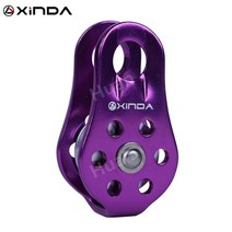 XINDA 암벽 등반 풀리 고정 측판 단일 시브 풀리 야외 생존 도구 고도 트래버스 운반 장비, [08] green