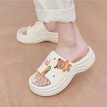 가벼운 여성 통굽 키높이 사무실 슬리퍼 여름 쿠션 워킹 슬리퍼 실내화 EVA 4cm