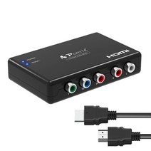 Portta HDMI 케이블이 있는 컴포넌트 컨버터 RGB 어댑터 5 RCA YPbPr to 비디오 PS2 PS3 Xbox 360 DVD Wii HDTV 모니터 프로젝터용 1080, Component to HDMI with HDMI Ca