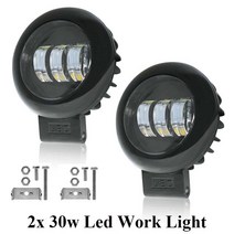 선박용 램프 라이트 Led 작업 빛 30W 5 인치 라운드 자동차 헤드 12V 자동 운전 안개 바이크 오토바이 ATV SUV 보트 오프로드 조명 스팟, [02] 2pcs Black