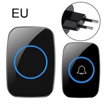 A10 지능형 무선 초인종 방수 300m 원격 스마트 도어 벨 차임 EU 영국 미국 플러그인 버튼 링 알람 환영 하우스, [01] Black EU, 01 Black EU