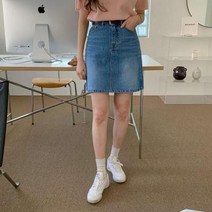 바보사랑 여자 빈티지 캐쥬얼 면치마 일자 미니스커트.옷자락(무료배송)