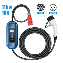 완속 급속 주행 충전기 가정용 전기차충전기 휴대용 11kw 16a 3phase ev 2, 협력사, 16a 3p 5m 씨 레드