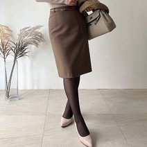 네모엔룩 여성용 폴윈베이직 기본라인 뒷트임 가을 겨울 정장 오피스룩 슬림 h라인 미디 스커트(벨트미포함) NL