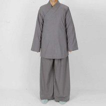 스님옷 승려복 샣활한복 남성 여성 통기성 불교 법복, 짙은 회색 L사이즈