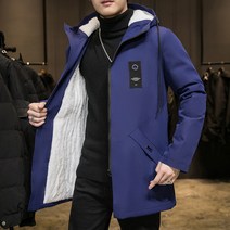 코튼 패딩 남성용 코트 긴면 패딩 재킷 따뜻한 패딩 후드 코튼 패딩 재킷 남성용 캐주얼 윈드 브레이커