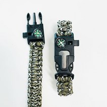 안전닷컴 캠핑 나침반 파라코드 서바이벌 생존 팔찌 2P, 카키, 2개