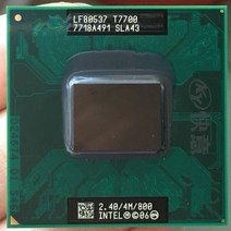 인텔 코어 2 듀오 T7700 노트북 CPU PGA 478 프로세서 제대로 작동 100%, 한개옵션0