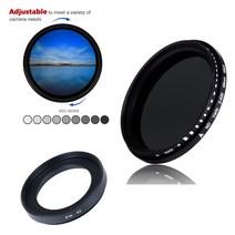 가변 ND 필터 ND2 400 중립 밀도 필터 + EW52 렌즈 후드 for Canon EOS R RP R5 R6 on RF 35mm f/1.8 is 매크로 STM 렌즈|Cam, 1개, 단일, 단일