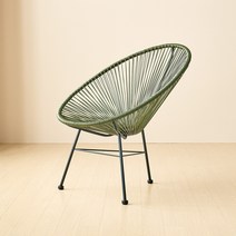 가구로드 뉴코드 야외 라탄 야외용 아카풀코 해변 카페 인테리어 테라스 의자, 쿠션미포함, 딥그린