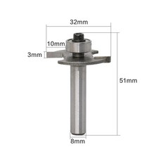 루터날 트리머날 루터비트 홈파기날 목공용루터 8mm 생크 "T" 유형 비스킷 조인트 슬롯, 한개옵션0