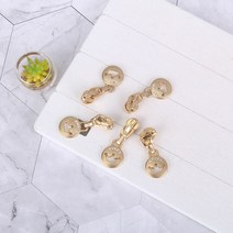 짱패브릭 (5개1세트) 3호코일- 골드왕관보석슬라이더 / 지퍼슬라이드 / 지퍼머리 / 지퍼고리, 5개