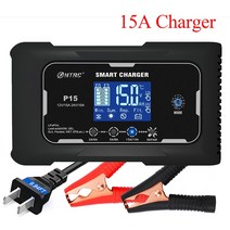 전기차충전기HTRC-자동차 배터리 충전기 12V-24V 25A LCD 자동 펄스 수리 ATV RV PB Lifepo4 AGM, 01 15A Charger_01 미국