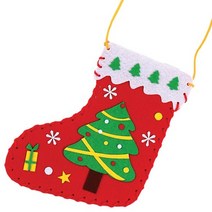 스쿨문구 DIY 크리스마스 펠트 양말 트리 만들기, 없음