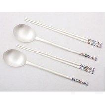 브랜드없음 [일성로얄]-원앙칠보은수저 1벌 (1벌당 25돈)/1004_A, 선택완료, 청색