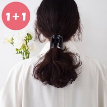 다주드 1+1 호마이카 프랑스 브라운 블랙 아크릴 사각 집게 헤어핀