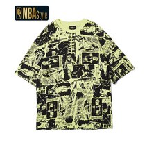 트레이닝반팔티티셔츠 NBASTYLE 운동 트렌드 불스 팀 열화대 남성 같은스타일 만화 그래피티 낙서 1979569299
