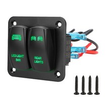 카라반 캠핑카 부품 수리용품 24v 12v 2 토글 라이트 스위치 패널 회로 차단기 자동차 액세서리 자동차 트럭 트레일러 캐러밴 오토바이 해양 보트, 초록