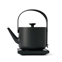 Zhijing 복고풍 전기 주전자 손잡이 600ml 간단한 디자인 물 보일러 차 커피 냄비 빠른 끓는(Black), 1000ml, 검은색