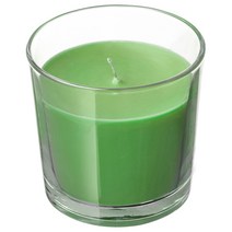 [100개한정] 이케아 신리그 유리컵향초 사과배 그린 7.5x8cm 유리 연소시간25h, 상세페이지참조