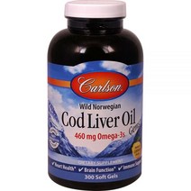칼슨 노르웨이 대구 간유 보석 천연 레몬 460 mg 300 소프트젤