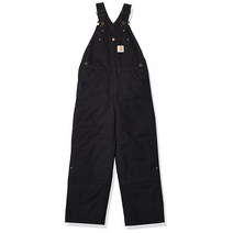 Carhartt 남아용 덕 빕 퀼트라인 오버롤 멜빵바지 블랙 12