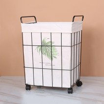 북유럽 업그레이드 이동식 빨래바구니 대용량 세탁바구니, 중형, 블랙