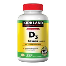 Kirkland 비타민 D3 2000 (600소프트젤), 단품