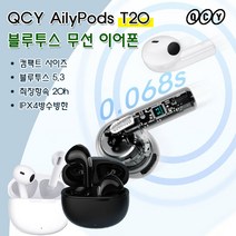 QCY 에일리팟 무선 블루투스이어폰, 블랙, T20