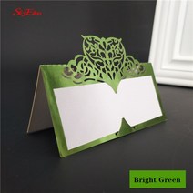 생일축하카드 팝업카드 메세지 세트10/50/100장 세트 웨딩 테이블 카드 종이, 03 bright green_02 50장 세트