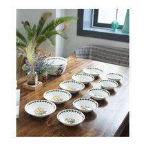 디저트 과일 반찬 꽃무늬 본차이나 접시5p 한식 찬그릇 집들이 예쁜그릇, 대