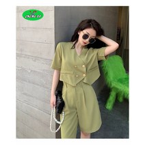 SHENGBO여성 반팔 여름 숏 자켓 반바지 상하세트 NO.001QDR2L