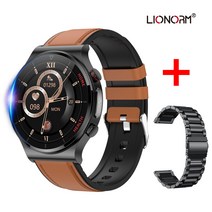[Lionorm] ECG+PPG 360*360 컬러 스크린 건강 스마트워치, 브라운