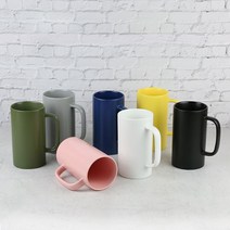 카페 무광 롱머그잔 500ml (7컬러) 도자기 머그컵, 블루, 1개