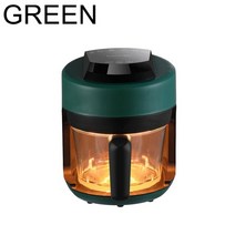[에어프라이어] 가정용 다기능 에어 프라이어 투명 시각화 전자동 소형 전기, [01] EU, [01] Green