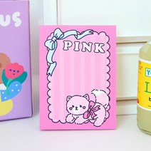 업무용 명품 가죽 다이어리 카와이 러브 하트 핑크 시리즈 메모 패드 50 매 종이 할 일 목록 저널 노트 페, 04 50