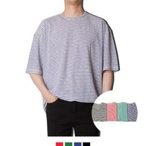 촘촘 스트라이프 줄무늬 가로줄 반팔티 티셔츠 싼반팔