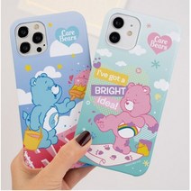 케어베어 페인트 슬림 하드 휴대폰 케이스 아이폰/갤럭시 시리즈 갤럭시S23 시리즈 포함