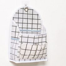 벽걸이 수납 가방 책 잡지 핸드폰 홀더 파우치 정리함 후크 포함 쥬얼리 홈 오피스 컨테이너, 02 Classic white grid