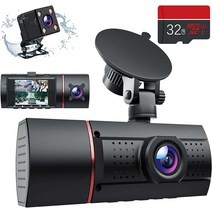 [미국직구] 블랙박스 카메라 최신형 고화질 1080P Dash Cam 전면 및 후면 내부 녹화기능 차량용 카메라 레코더용 3채널, 블랙