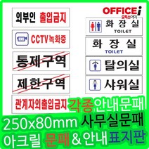 부착형 아크릴 회사용 문패 출입금지 250x80mm, 임원실(0284)