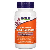 NOW Foods 베타-글루칸 ImmunEnhancer 함유 Extra Strength 250mg 식물성 캡슐 60정